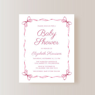 Budget Coquette Bows Pink Baby Girl Dusche