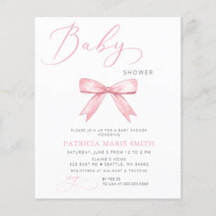 Budget Coquette Pink Bow Girl Babydusche
