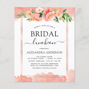 Budget Coral Peach Brautparty Luncheon