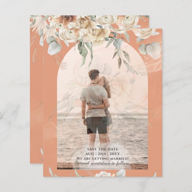 BUDGET Coral Terracotta Pampas Grass Wedding (Vorne/Hinten)