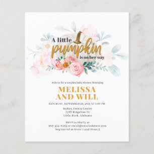 Budget Couples Baby Shower Pumpkin Invitation Flyer