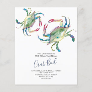 Budget Crab Boil Summer Party Einladung Flyer