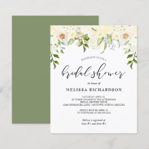 Budget Cream Floral Brautparty-Einladung