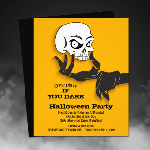 Budget Creepy Skull Halloween Einladung Flyer