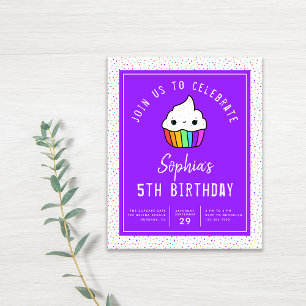 Budget Cupcake Kid's Geburtstagsparty Einladung