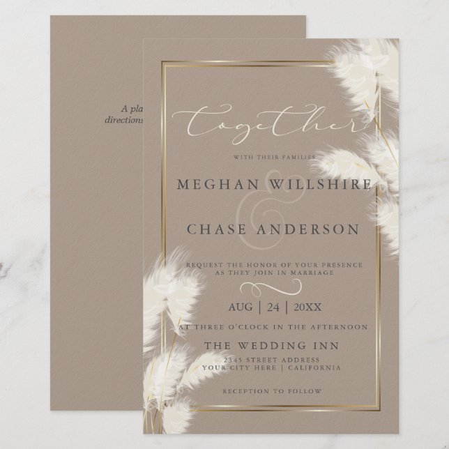 Budget Custom Abby1 Elegante Elfenbeinpampas Grass (Vorne/Hinten)