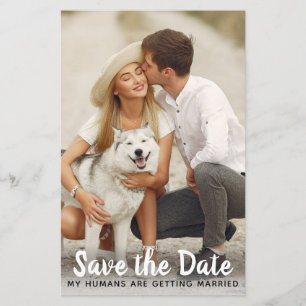 Budget Custom Foto Wedding Dog Save the Date Card