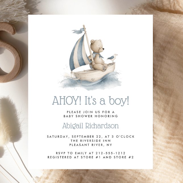Budget Cute Nautical Teddy Bear Boy Baby Shower (Von Creator hochgeladen)