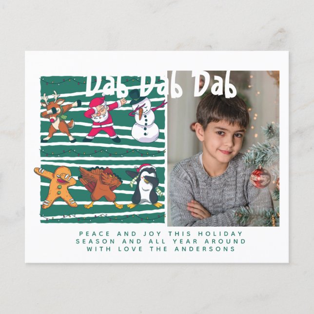 Budget Dabbing Foto Weihnachtsbrief (Vorderseite)