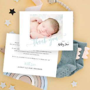 Budget-Dankeskarten-Foto-Junge-Baby-Party Mitteilungskarte