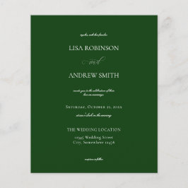 Budget Dark Green Calligraphy Wedding Flyer