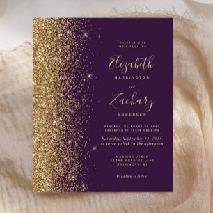Budget Dark Lila Gold Glitzer Wedding