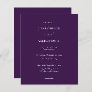 Budget Dark Violet Lila Calligrafy Wedding