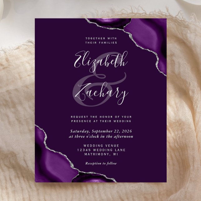 Budget Deep Lila Silver Agate Corners Wedding (Von Creator hochgeladen)