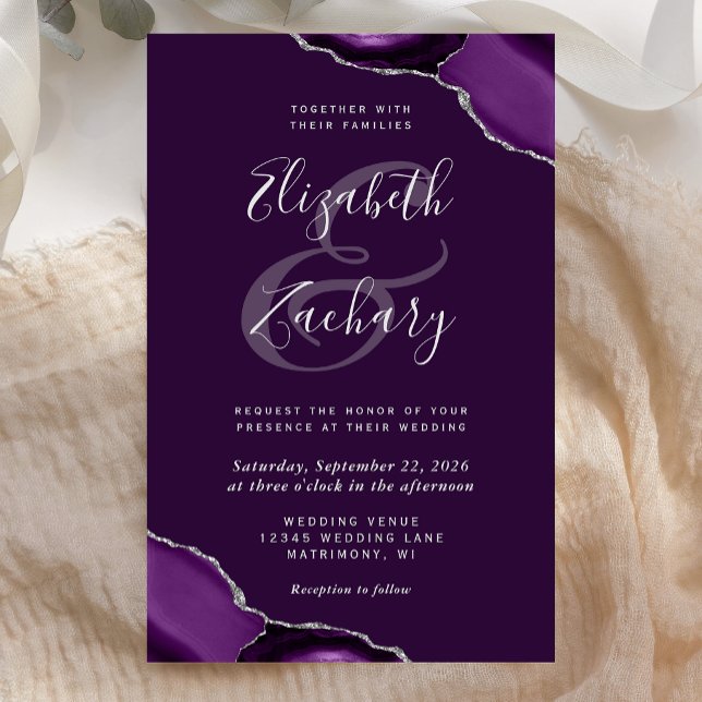 Budget Deep Lila Silver Agate Corners Wedding (Von Creator hochgeladen)