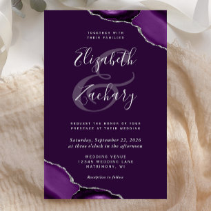 Budget Deep Purple Silber Achat-Ecken Hochzeit