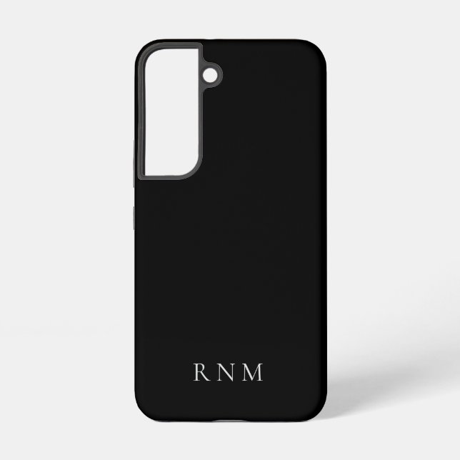 Budget Deepest Black mit Namen oder Monogramm-Set Samsung Galaxy Hülle (Rückseite)