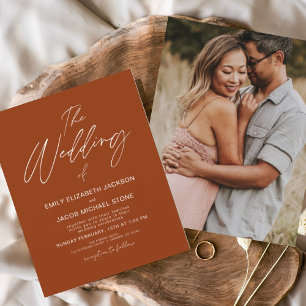 Budget Die Hochzeit der Terracotta Moderne Typogra Flyer