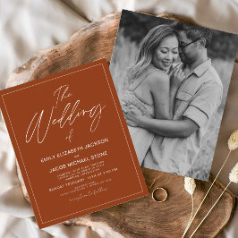 Budget Die Hochzeit von Burnt Orange Foto Elegant Flyer