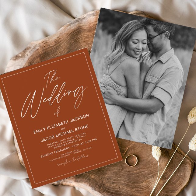Budget Die Hochzeit von Burnt Orange Foto Elegant Flyer (Von Creator hochgeladen)