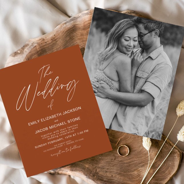 Budget Die Hochzeit von Burnt Orange Foto Elegant Flyer (Von Creator hochgeladen)