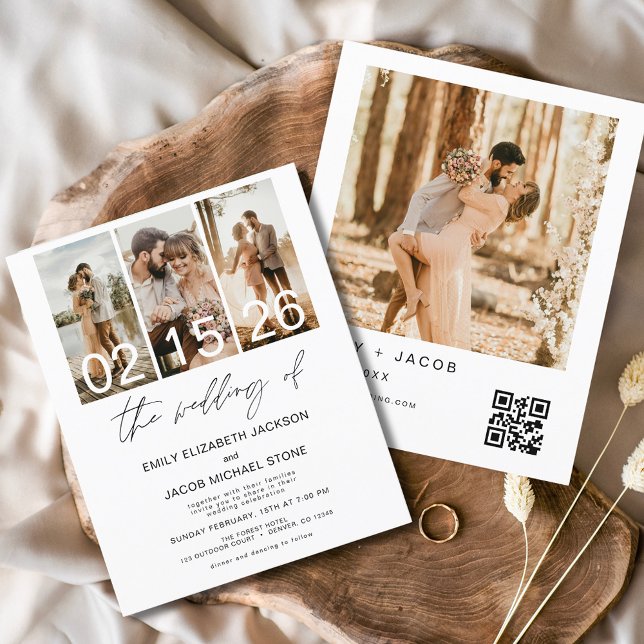 Budget Die Hochzeit von Foto QR-Code Einladung (Von Creator hochgeladen)