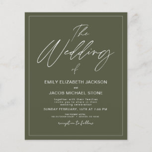 Budget Die Hochzeit von Sage Green Moderner Typogr Flyer