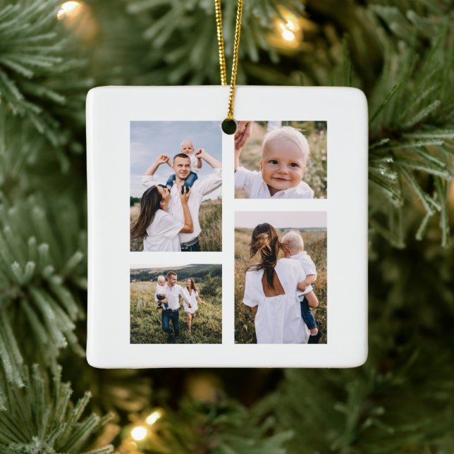 Budget Die schönste Zeit Weihnachten Multi-Foto Keramikornament (Baum)