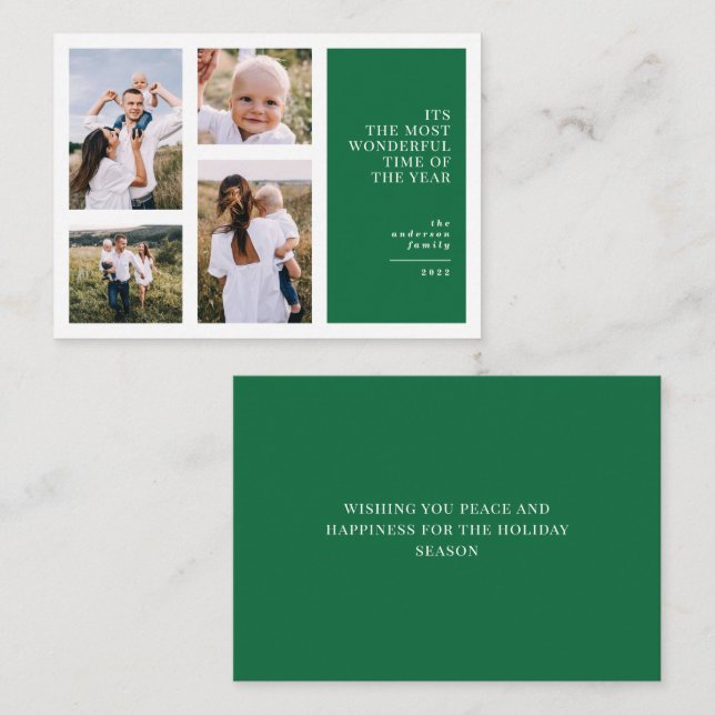 Budget Die schönste Zeit Weihnachten Multi-Foto Mitteilungskarte (Vorne/Hinten)