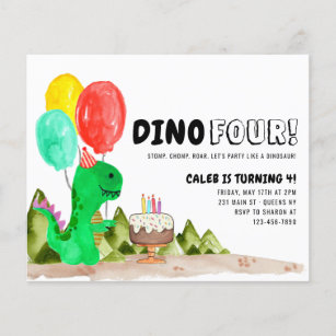 Budget Dino VIUR Balloon Dinosaur 4. Geburtstag