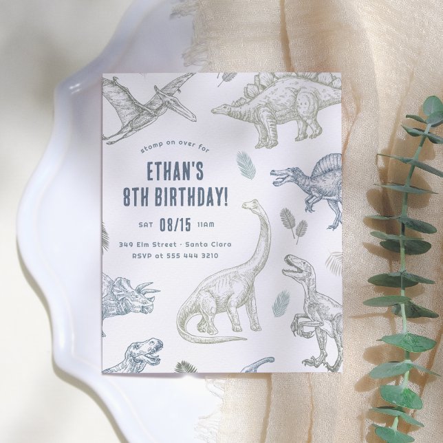 Budget Dinosaur Geburtstagsparty Einladung (Von Creator hochgeladen)