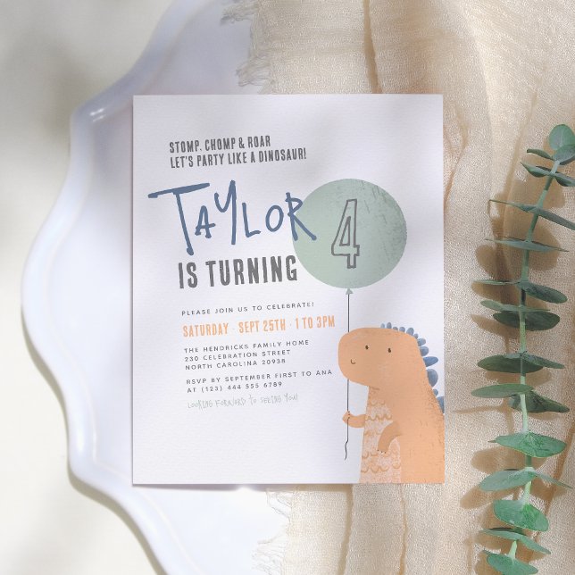 Budget Dinosaur Geburtstagsparty Einladung (Von Creator hochgeladen)