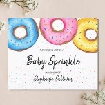 Budget Donuts Baby Sprinkle Einladung<br><div class="desc">Dieses niedliche Baby-Sprinkle-Angebot enthält Aquarellnüsse in Rosa,  Blau und Gelb. Ideal für eine geschlechtsneutrale Babyfeier. Passen Sie es mit Ihren Daten an. Weil wir unsere eigenen Kunstwerke erstellen,  werden Sie dieses exakte Bild von anderen Designern nicht finden. Original Wasserfarbe © Michele Davies.</div>