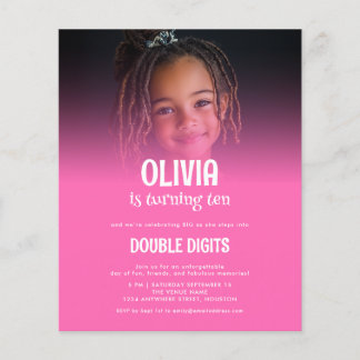 Budget Doppel-Ziffern Foto Hot Pink 10. Party