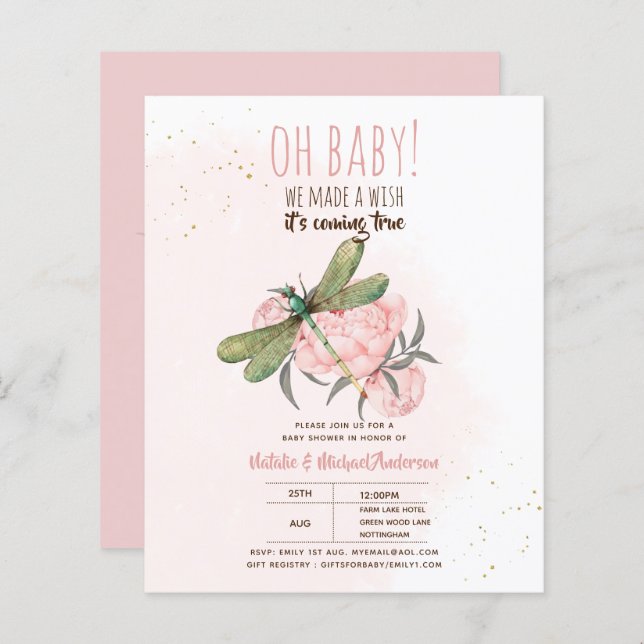 BUDGET DRAGONFLY machen eine Wunschdusche floral (Vorne/Hinten)