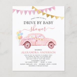 Budget Drive by Baby Shooter Blush Pink Gold Foil Flyer