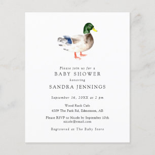 Budget Duck Baby Shower 2-seitige Registrierung QR