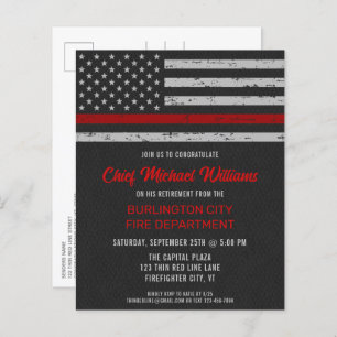 Budget Dünne rote Linie Feuerwehrruhestand