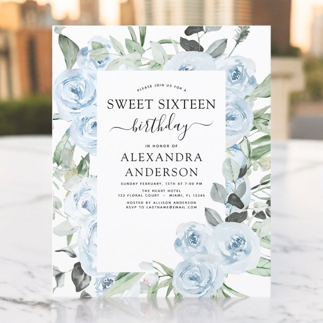 Budget Dusty Blue 16 . Geburtstag Geburtstagsparte (Von Creator hochgeladen)