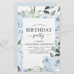 Budget Dusty Blue Birthday Party Blumenladen