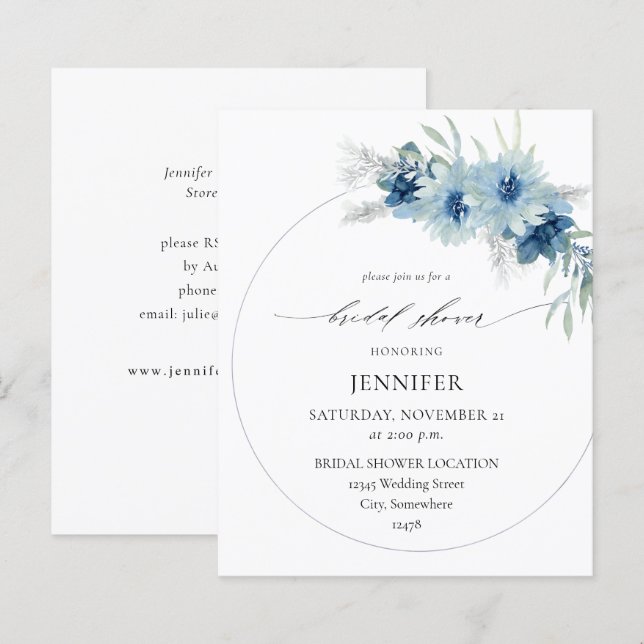 Budget Dusty Blue Boho Blumenring Brautparty B (Vorne/Hinten)