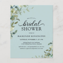 Budget Dusty Blue Botanical Brautparty