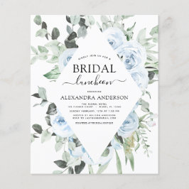 Budget Dusty Blue Brautparty Luncheon Flyer