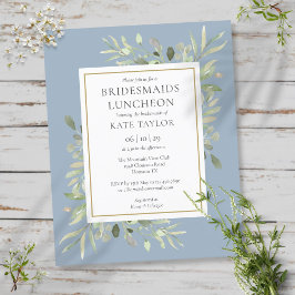 Budget Dusty Blue Bridesmaids Luncheon Einladung