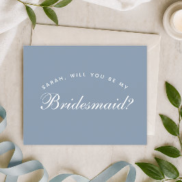 Budget Dusty Blue Calligraphy Bridesmaid Vorschlag