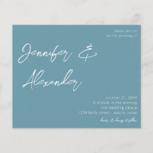 Budget Dusty Blue Calligraphy Foto Wedding V2