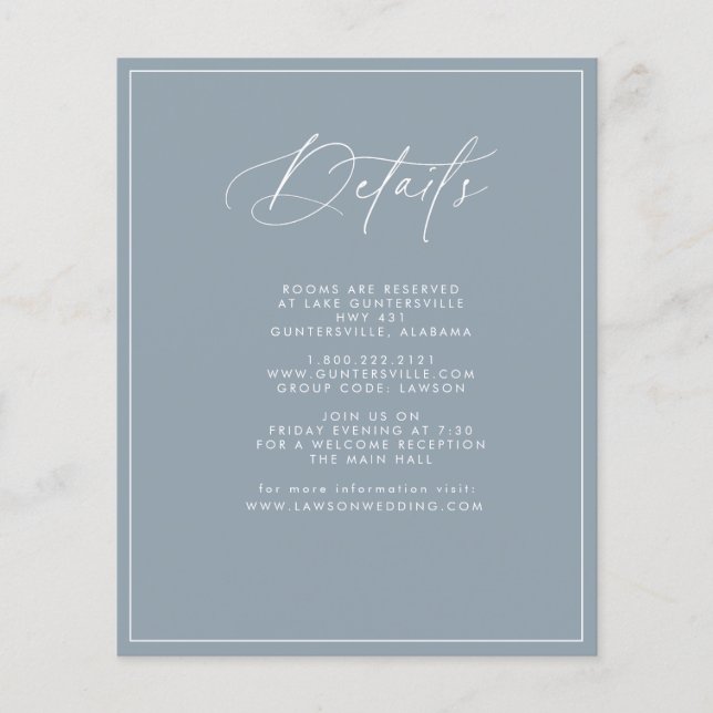 Budget Dusty Blue Details Card Flyer (Vorne)