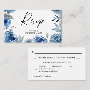 Budget Dusty Blue Floral 2SM UAWG Begleitkarte