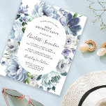 Budget Dusty Blue Floral 30. Geburtstag Einladung<br><div class="desc">Dusty blaue Pfingstlinge,  Rose und Wildblumen bilden einen sehr hübschen Blumenrahmen um Ihre Geburtstagsfeierdetails.</div>