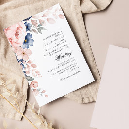 Budget Dusty Blue Floral Pink Wasserfarbenhochzeit